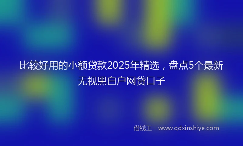 比较好用的小额贷款2025年精选，盘点5个最新无视黑白户网贷口子