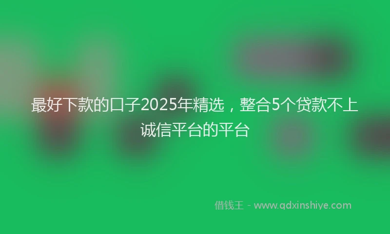最好下款的口子2025年精选，整合5个贷款不上诚信平台的平台