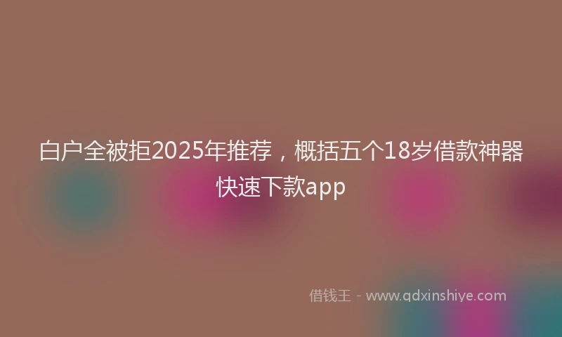 白户全被拒2025年推荐，概括五个18岁借款神器快速下款app