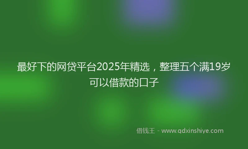 最好下的网贷平台2025年精选，整理五个满19岁可以借款的口子