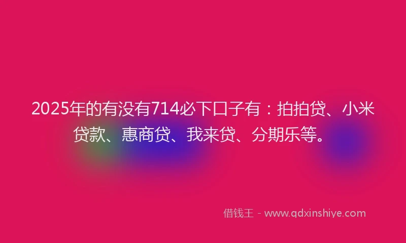 2025年的有没有714必下口子有：拍拍贷、小米贷款、惠商贷、我来贷、分期乐等。