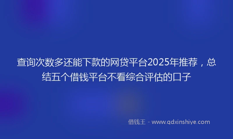 查询次数多还能下款的网贷平台2025年推荐，总结五个借钱平台不看综合评估的口子