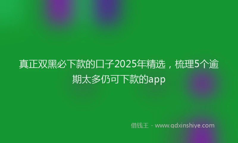 真正双黑必下款的口子2025年精选，梳理5个逾期太多仍可下款的app