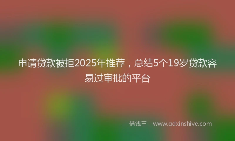 申请贷款被拒2025年推荐，总结5个19岁贷款容易过审批的平台