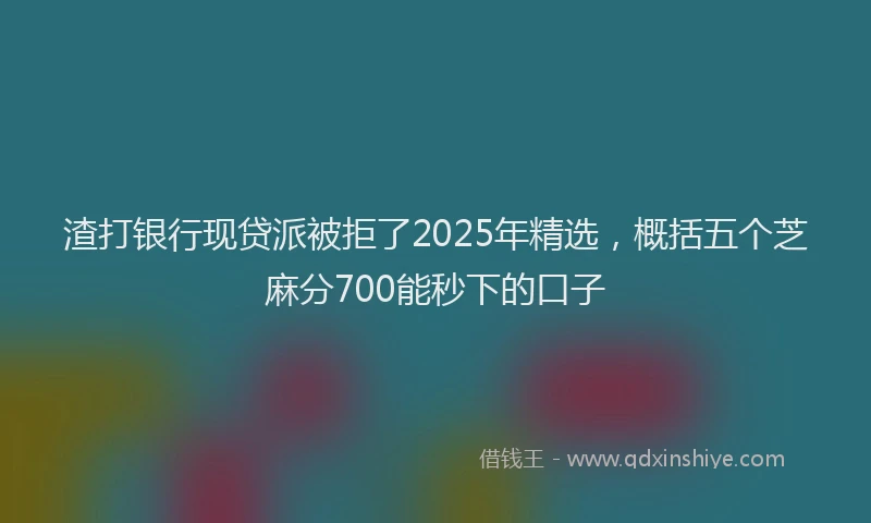 渣打银行现贷派被拒了2025年精选，概括五个芝麻分700能秒下的口子