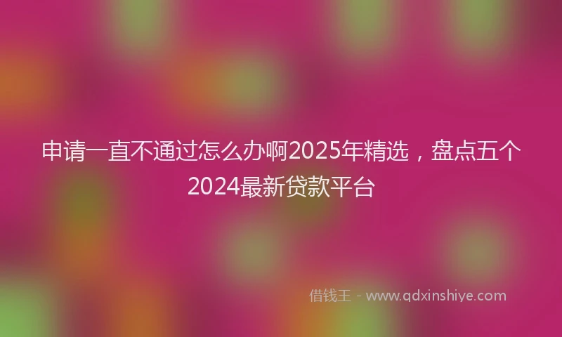 申请一直不通过怎么办啊2025年精选，盘点五个2024最新贷款平台