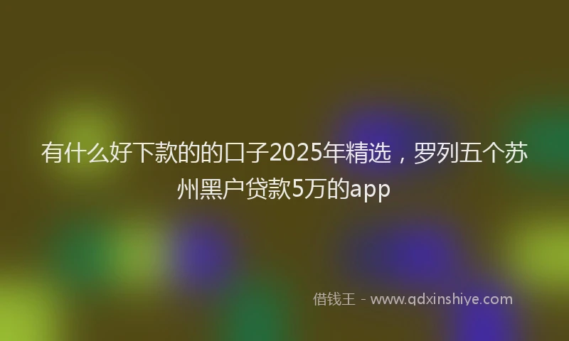 有什么好下款的的口子2025年精选，罗列五个苏州黑户贷款5万的app