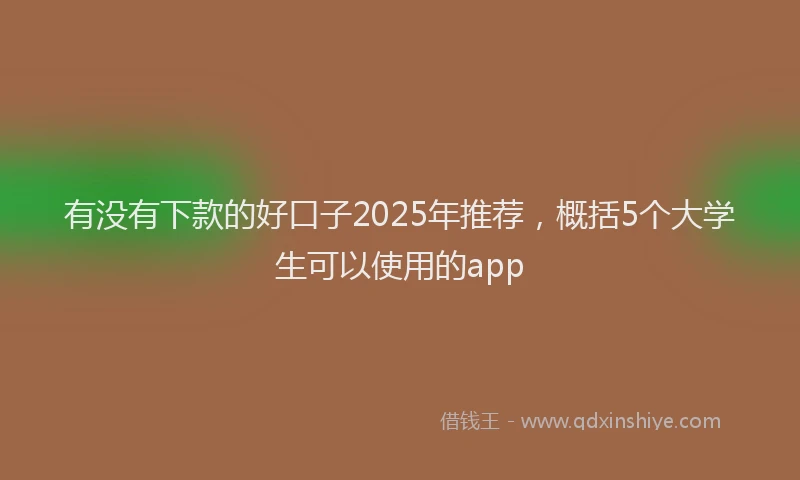 有没有下款的好口子2025年推荐，概括5个大学生可以使用的app
