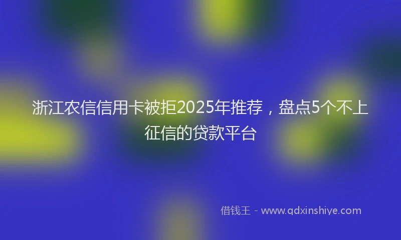 浙江农信信用卡被拒2025年推荐，盘点5个不上征信的贷款平台
