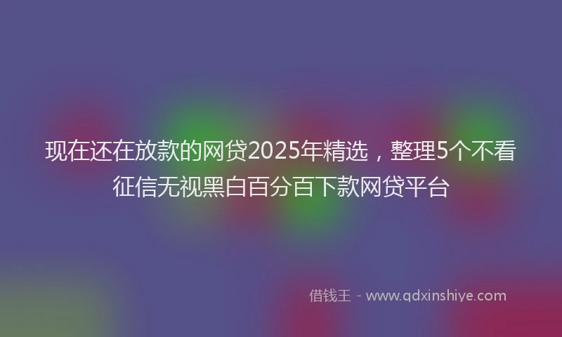 现在还在放款的网贷2025年精选，整理5个不看征信无视黑白百分百下款网贷平台