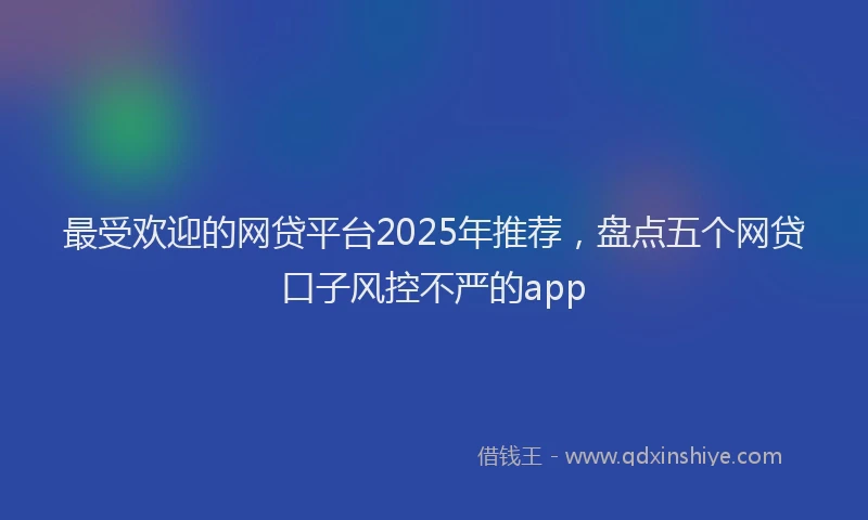 最受欢迎的网贷平台2025年推荐，盘点五个网贷口子风控不严的app
