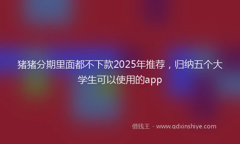 猪猪分期里面都不下款2025年推荐，归纳五个大学生可以使用的app
