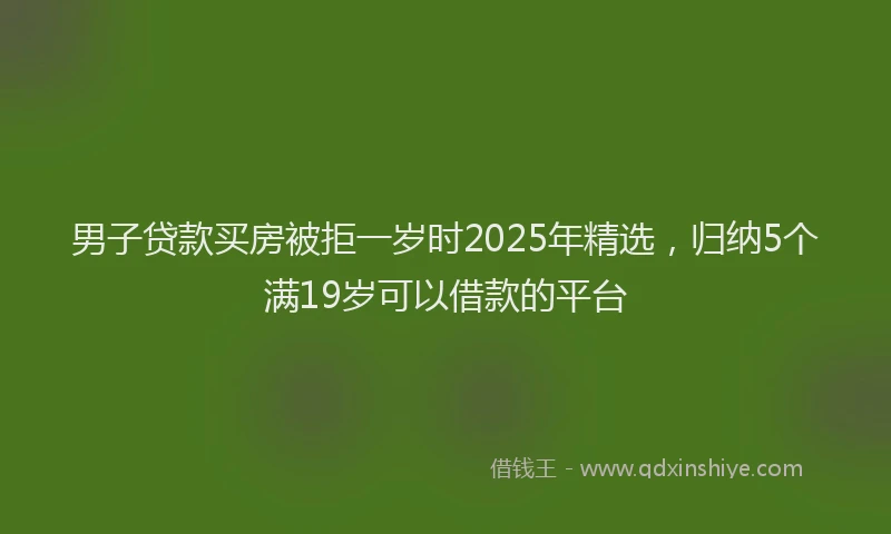 男子贷款买房被拒一岁时2025年精选，归纳5个满19岁可以借款的平台