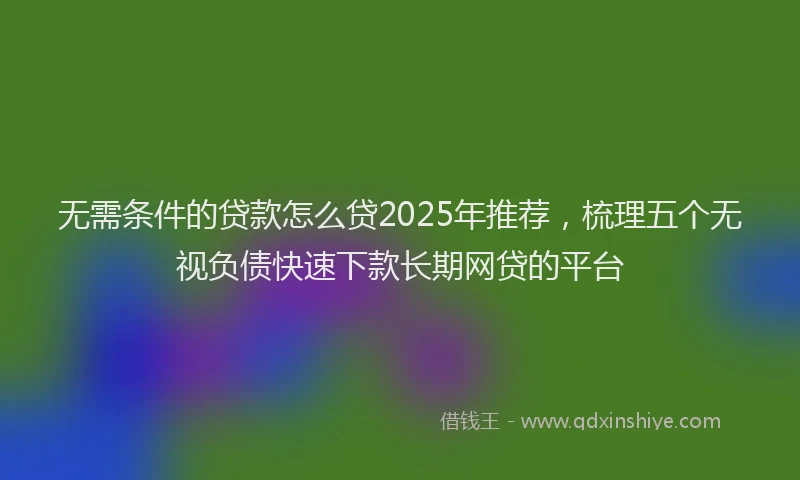 无需条件的贷款怎么贷2025年推荐，梳理五个无视负债快速下款长期网贷的平台