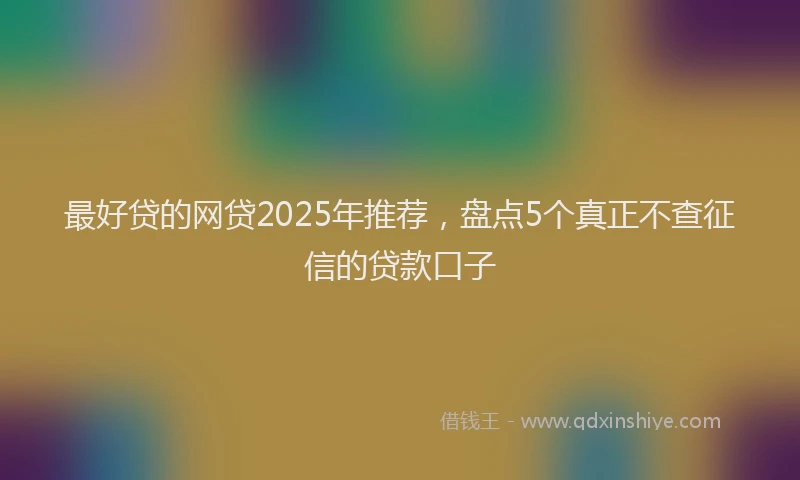 最好贷的网贷2025年推荐，盘点5个真正不查征信的贷款口子