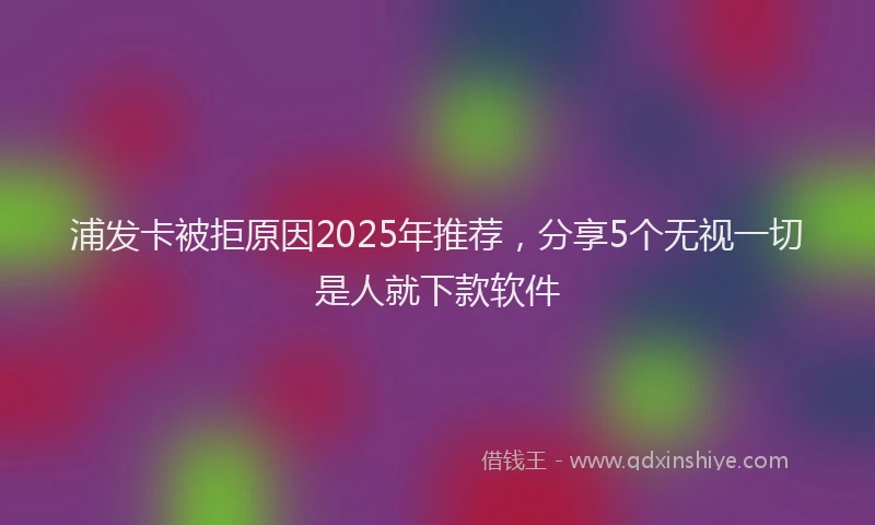 浦发卡被拒原因2025年推荐，分享5个无视一切是人就下款软件