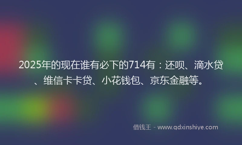 2025年的现在谁有必下的714有：还呗、滴水贷、维信卡卡贷、小花钱包、京东金融等。