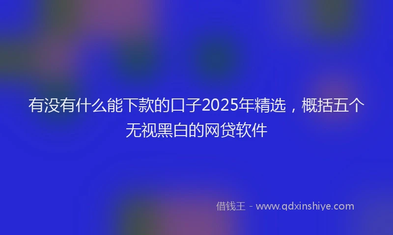 有没有什么能下款的口子2025年精选，概括五个无视黑白的网贷软件
