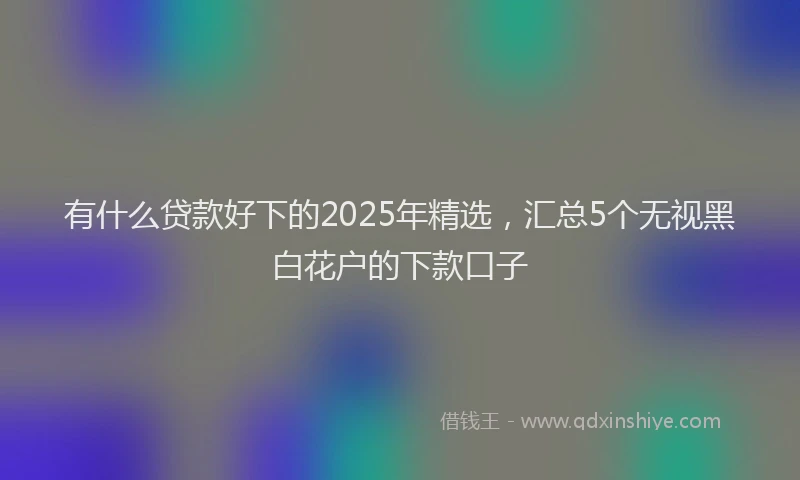 有什么贷款好下的2025年精选，汇总5个无视黑白花户的下款口子