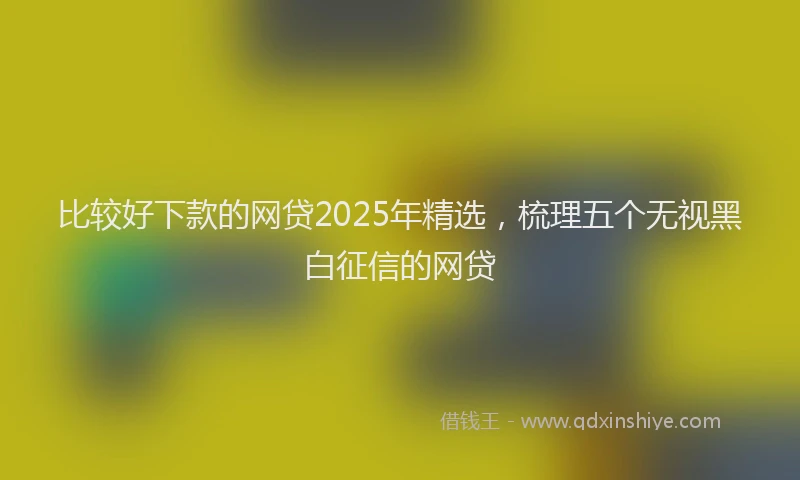 比较好下款的网贷2025年精选，梳理五个无视黑白征信的网贷