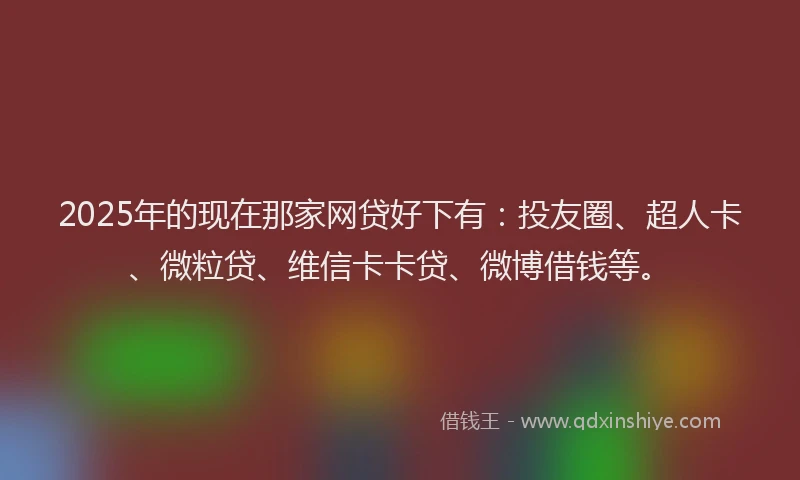 2025年的现在那家网贷好下有：投友圈、超人卡、微粒贷、维信卡卡贷、微博借钱等。