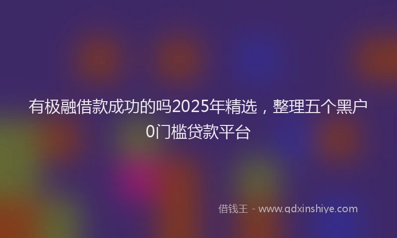 有极融借款成功的吗2025年精选，整理五个黑户0门槛贷款平台