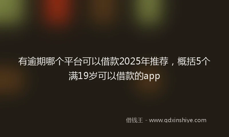 有逾期哪个平台可以借款2025年推荐，概括5个满19岁可以借款的app