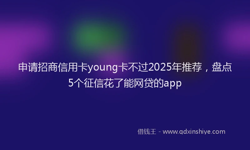 申请招商信用卡young卡不过2025年推荐，盘点5个征信花了能网贷的app