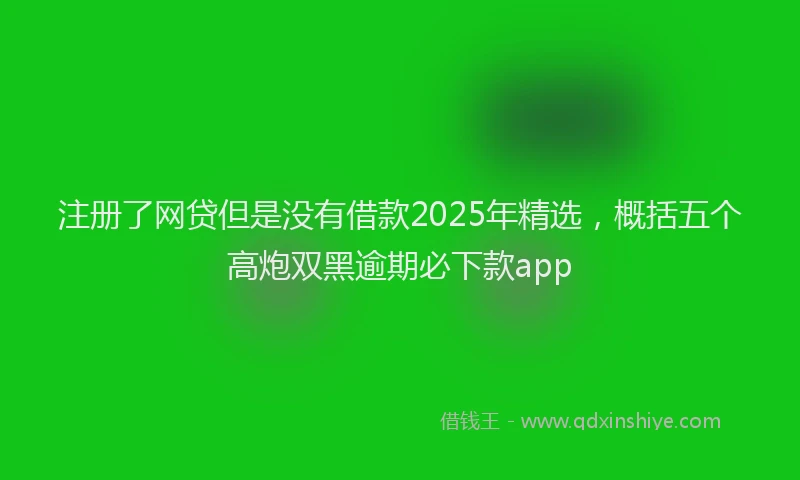 注册了网贷但是没有借款2025年精选，概括五个高炮双黑逾期必下款app