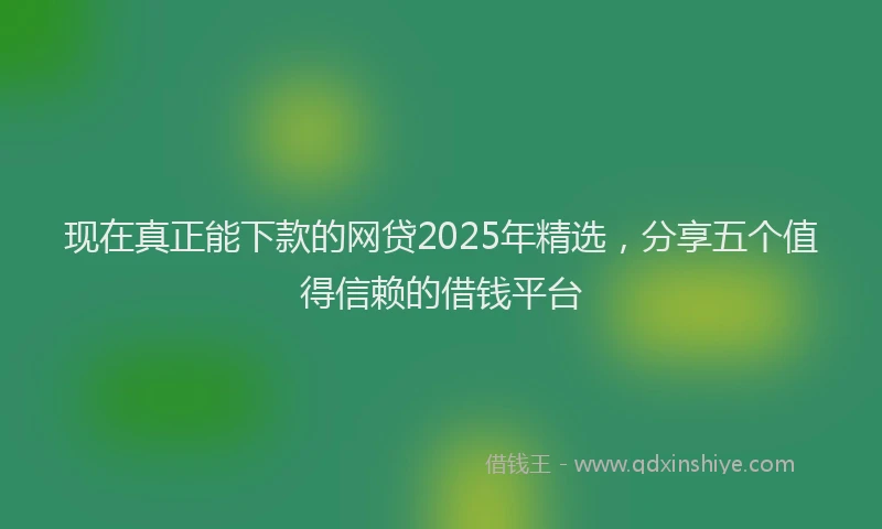 现在真正能下款的网贷2025年精选，分享五个值得信赖的借钱平台