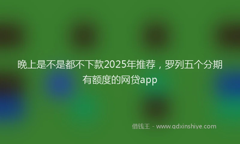 晚上是不是都不下款2025年推荐，罗列五个分期有额度的网贷app