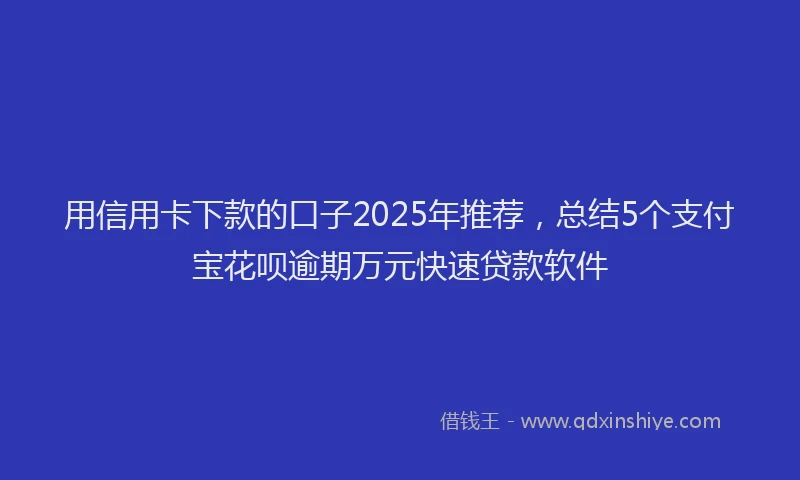 用信用卡下款的口子2025年推荐，总结5个支付宝花呗逾期万元快速贷款软件