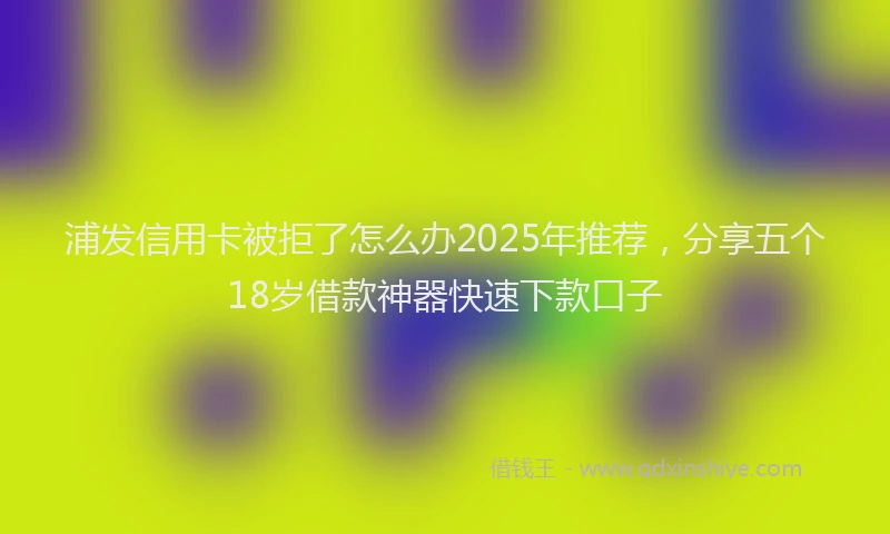 浦发信用卡被拒了怎么办2025年推荐，分享五个18岁借款神器快速下款口子
