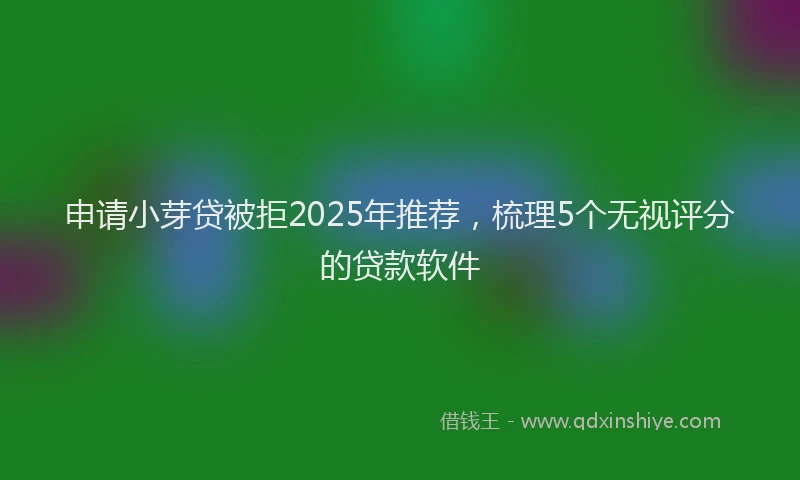 申请小芽贷被拒2025年推荐，梳理5个无视评分的贷款软件