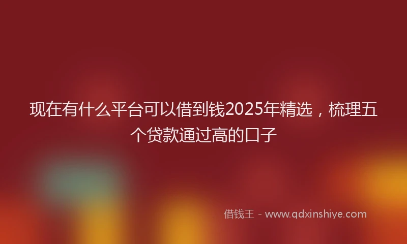现在有什么平台可以借到钱2025年精选，梳理五个贷款通过高的口子