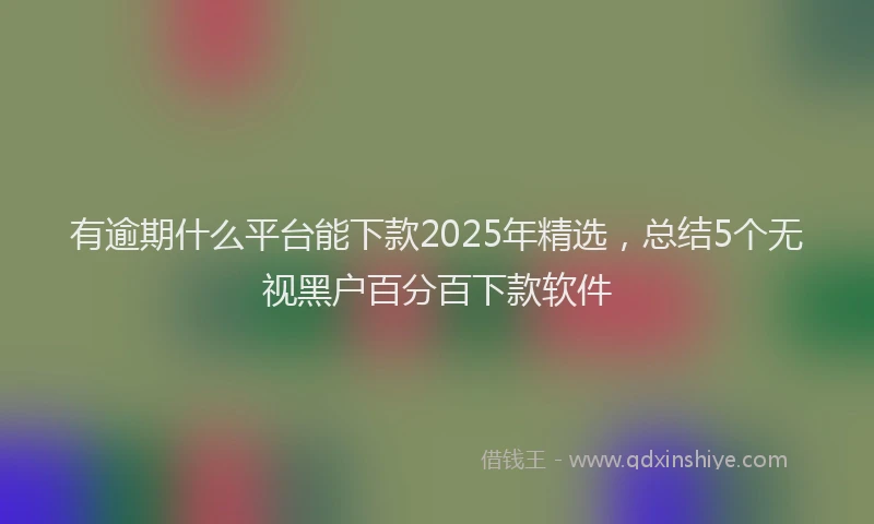有逾期什么平台能下款2025年精选，总结5个无视黑户百分百下款软件