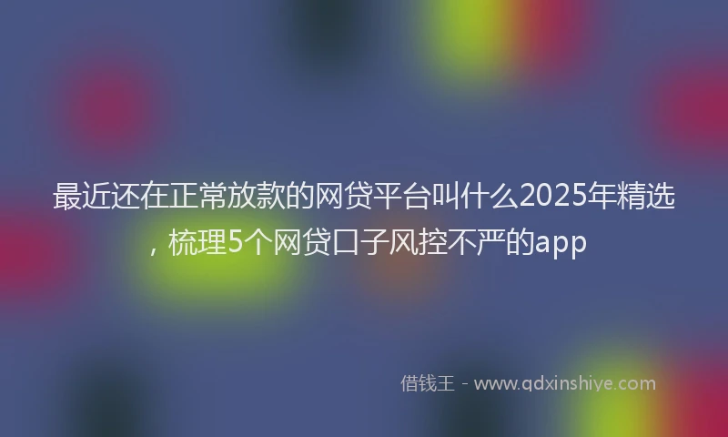 最近还在正常放款的网贷平台叫什么2025年精选，梳理5个网贷口子风控不严的app