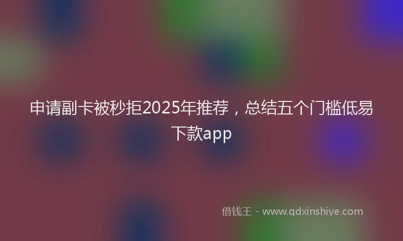 申请副卡被秒拒2025年推荐，总结五个门槛低易下款app
