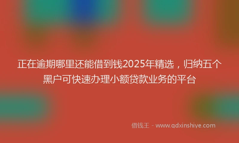 正在逾期哪里还能借到钱2025年精选，归纳五个黑户可快速办理小额贷款业务的平台