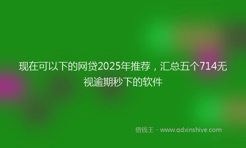 现在可以下的网贷2025年推荐，汇总五个714无视逾期秒下的软件