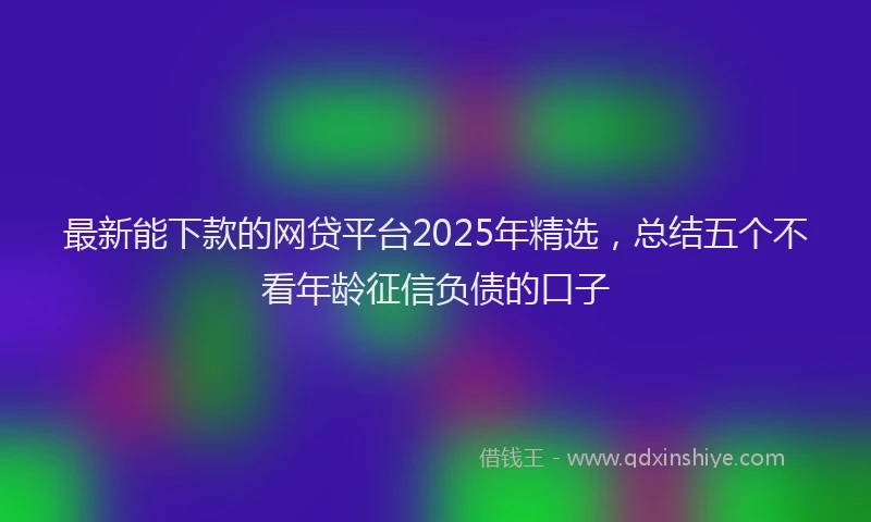 最新能下款的网贷平台2025年精选，总结五个不看年龄征信负债的口子