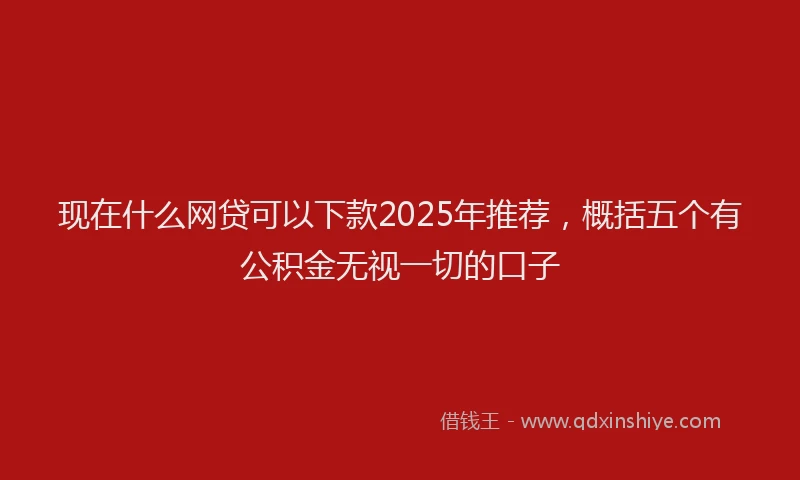 现在什么网贷可以下款2025年推荐，概括五个有公积金无视一切的口子