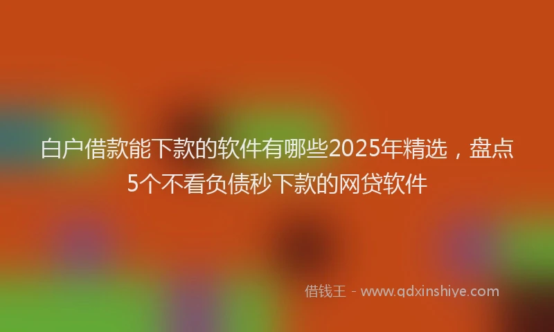 白户借款能下款的软件有哪些2025年精选，盘点5个不看负债秒下款的网贷软件