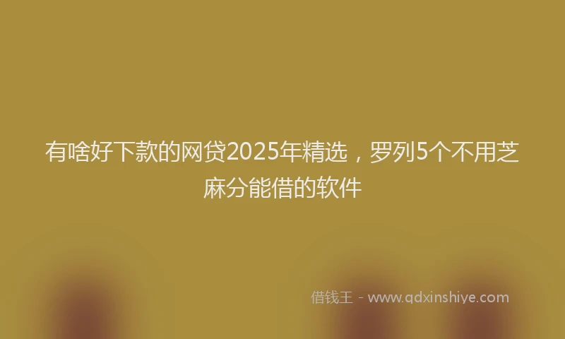 有啥好下款的网贷2025年精选，罗列5个不用芝麻分能借的软件