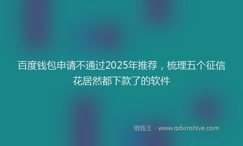 百度钱包申请不通过2025年推荐，梳理五个征信花居然都下款了的软件