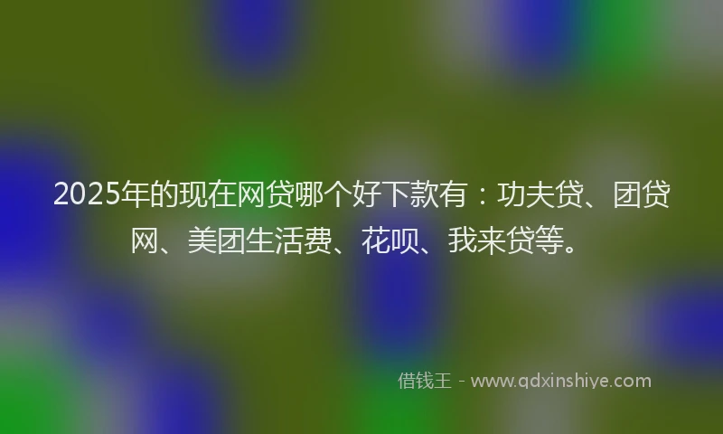 2025年的现在网贷哪个好下款有：功夫贷、团贷网、美团生活费、花呗、我来贷等。