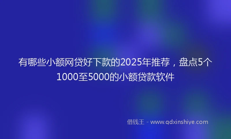 有哪些小额网贷好下款的2025年推荐，盘点5个1000至5000的小额贷款软件