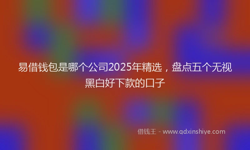 易借钱包是哪个公司2025年精选，盘点五个无视黑白好下款的口子