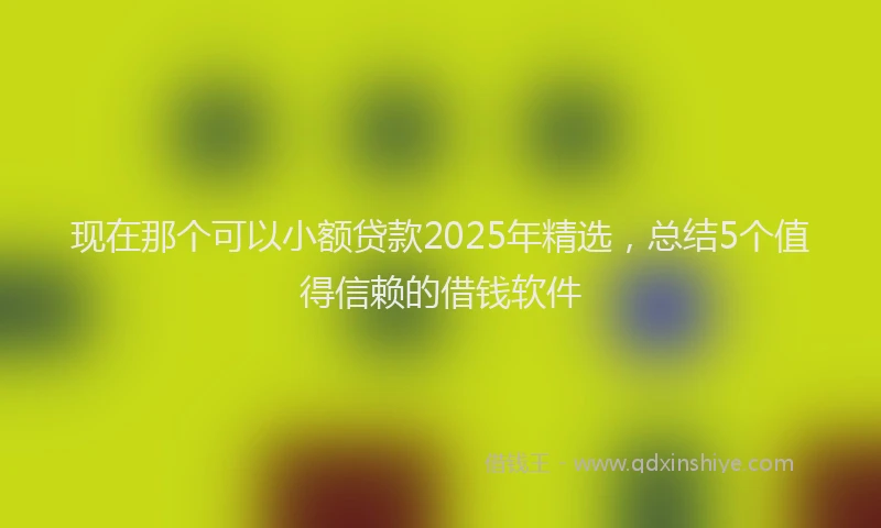 现在那个可以小额贷款2025年精选，总结5个值得信赖的借钱软件