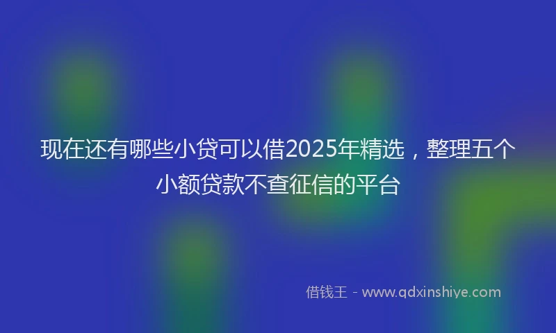 现在还有哪些小贷可以借2025年精选，整理五个小额贷款不查征信的平台